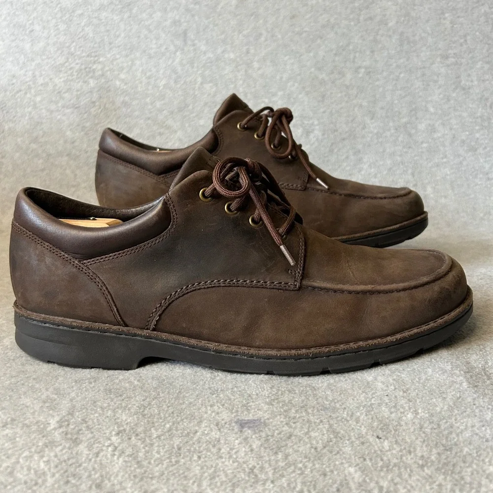 UGG Men's Brown Waterproof Leather Loafers Shoes 14EEE Wide 1009470 EUC Gorpcore